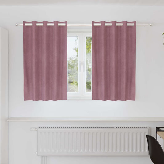 Cortinas com cortinas 2 pcs Rosa escura 140 x 140 cm Veludo