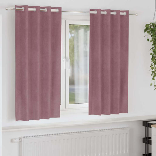 Cortinas com cortinas 2 pcs Rosa escura 140 x 175 cm Veludo