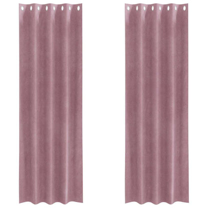 Cortinas com cortinas 2 pcs Rosa escura 140 x 225 cm Veludo