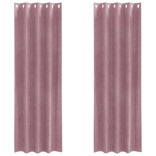 Cortinas com cortinas 2 pcs Rosa escura 140 x 225 cm Veludo