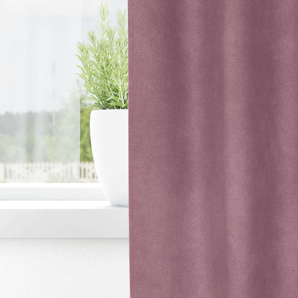 Cortinas opacas 2 pcs Rosa Escuro 140 x 245 cm Veludo