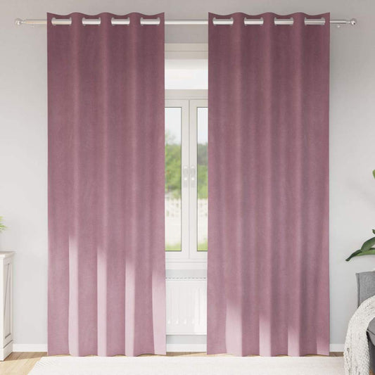 Cortinas opacas 2 pcs Rosa Escuro 140 x 245 cm Veludo