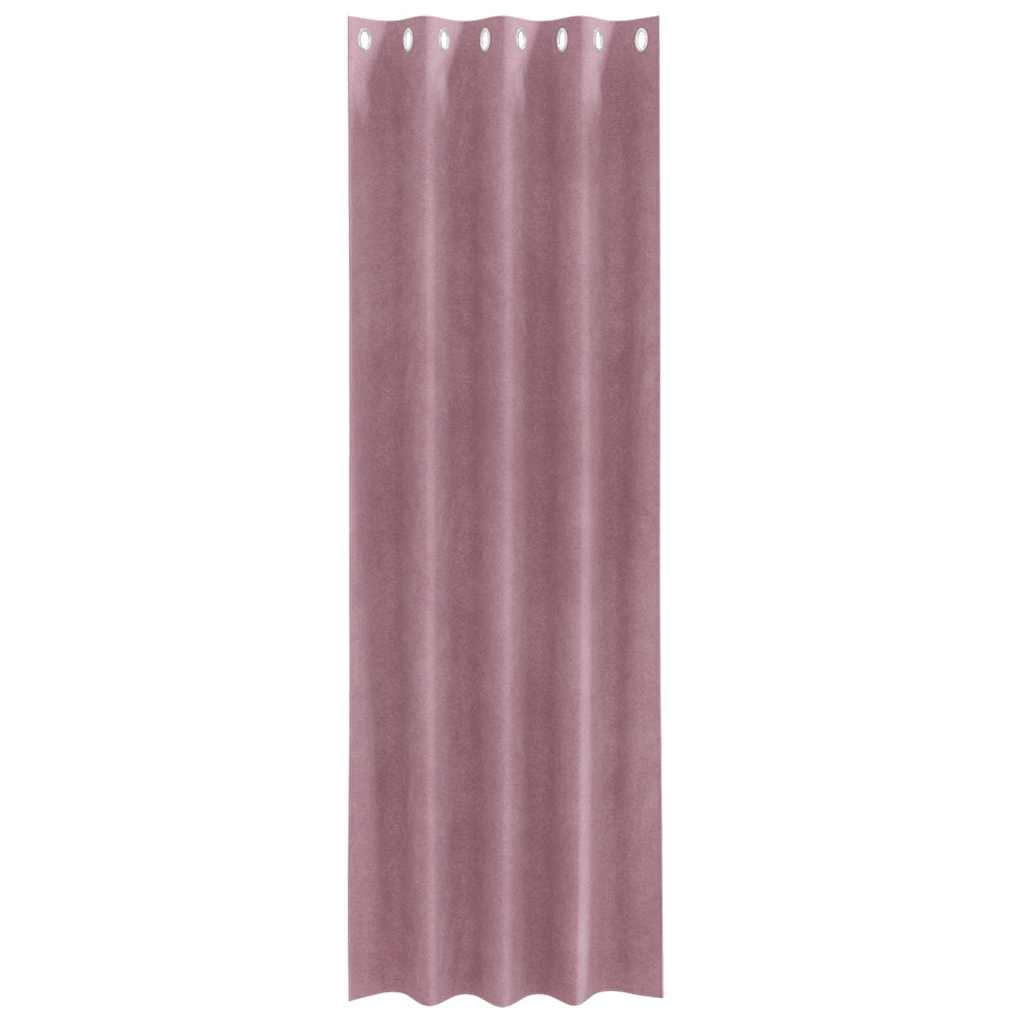 Cortinas opacas 2 pcs Rosa Escuro 140 x 245 cm Veludo