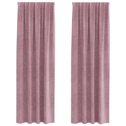 Cortinas com cortinas 2 pcs Rosa escura 140 x 225 cm Veludo