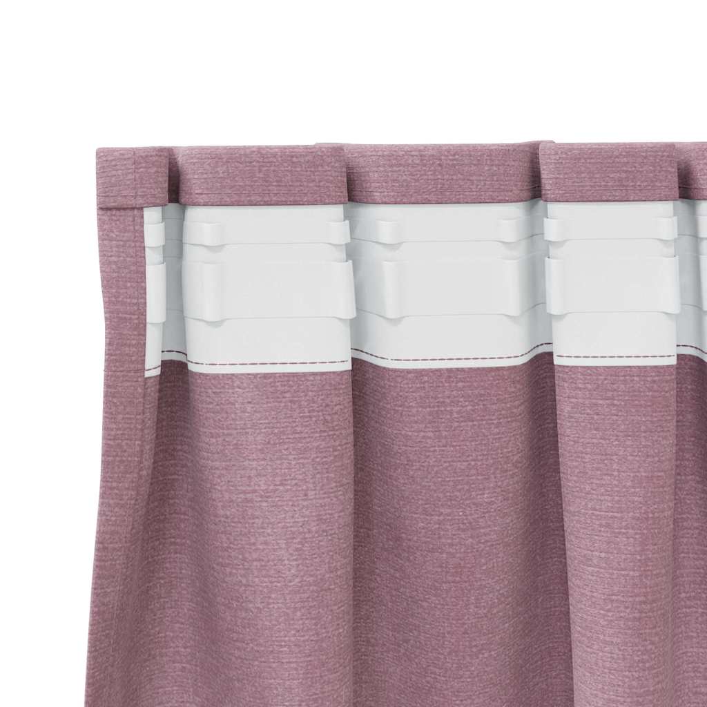 Cortinas com cortinas 2 pcs Rosa Escuro 140 x 245 cm Veludo