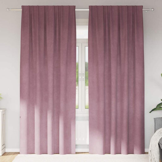 Cortinas com cortinas 2 pcs Rosa Escuro 140 x 245 cm Veludo