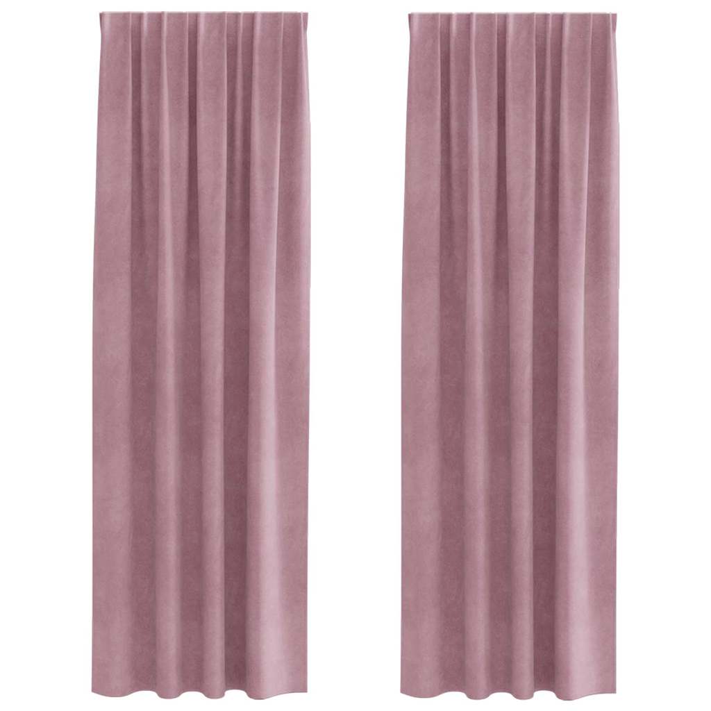 Cortinas com cortinas 2 pcs Rosa Escuro 140 x 245 cm Veludo