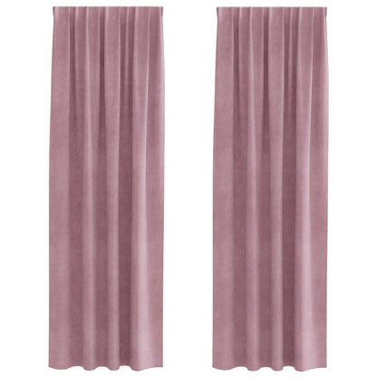 Cortinas com cortinas 2 pcs Rosa Escuro 140 x 245 cm Veludo
