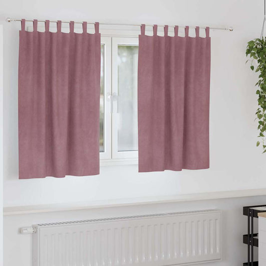 Cortinas com cortinas 2 pcs Rosa escura 140 x 140 cm Veludo