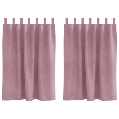 Cortinas com cortinas 2 pcs Rosa escura 140 x 140 cm Veludo