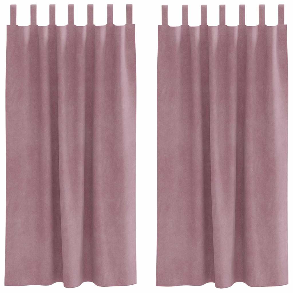 Cortinas com cortinas 2 pcs Rosa escura 140 x 175 cm Veludo