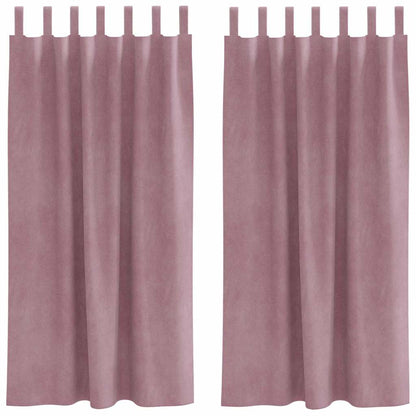 Cortinas com cortinas 2 pcs Rosa escura 140 x 175 cm Veludo
