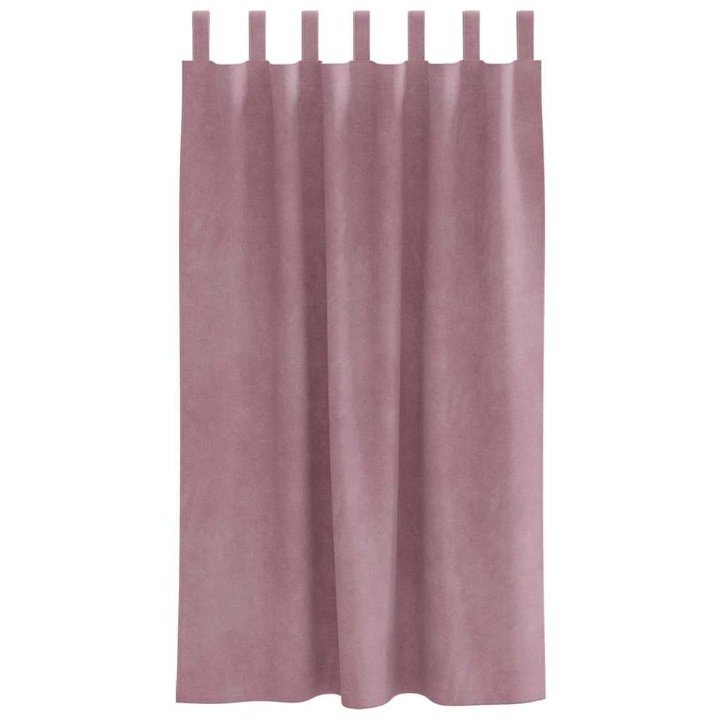 Cortinas com cortinas 2 pcs Rosa escura 140 x 175 cm Veludo