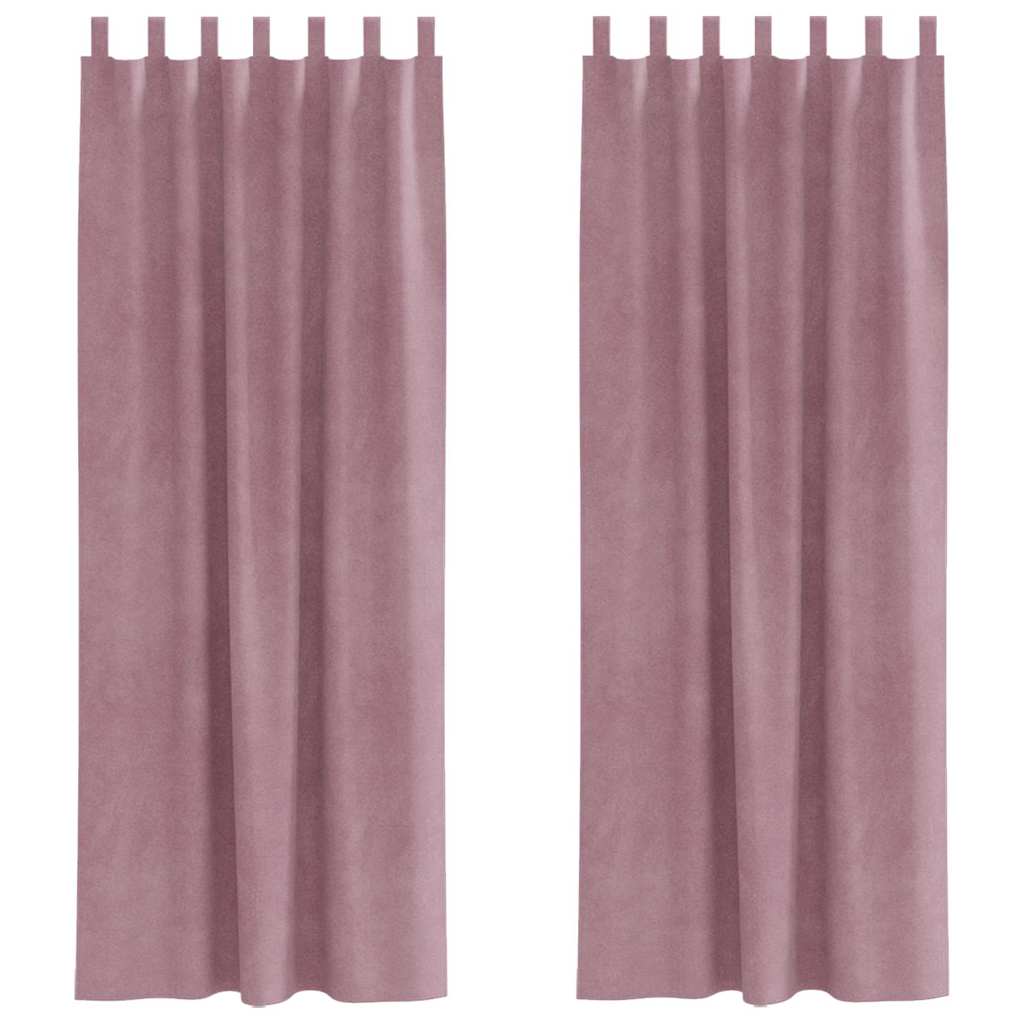 Cortinas com cortinas 2 pcs Rosa Escuro 140 x 245 cm Veludo