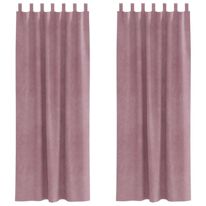 Cortinas com cortinas 2 pcs Rosa Escuro 140 x 245 cm Veludo