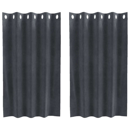 Cortinas opacas 2 pcs Cinzento-claro 140 x 140 cm Veludo