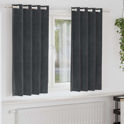 Cortinas opacas 2 pcs Cinzento-claro 140 x 175 cm Veludo