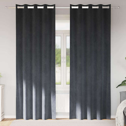 Cortinas com cortinas 2 pcs Cinzento-claro 140 x 245 cm Veludo