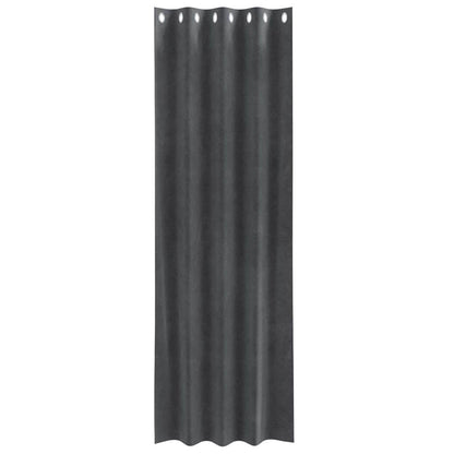 Cortinas com cortinas 2 pcs Cinzento-claro 140 x 245 cm Veludo