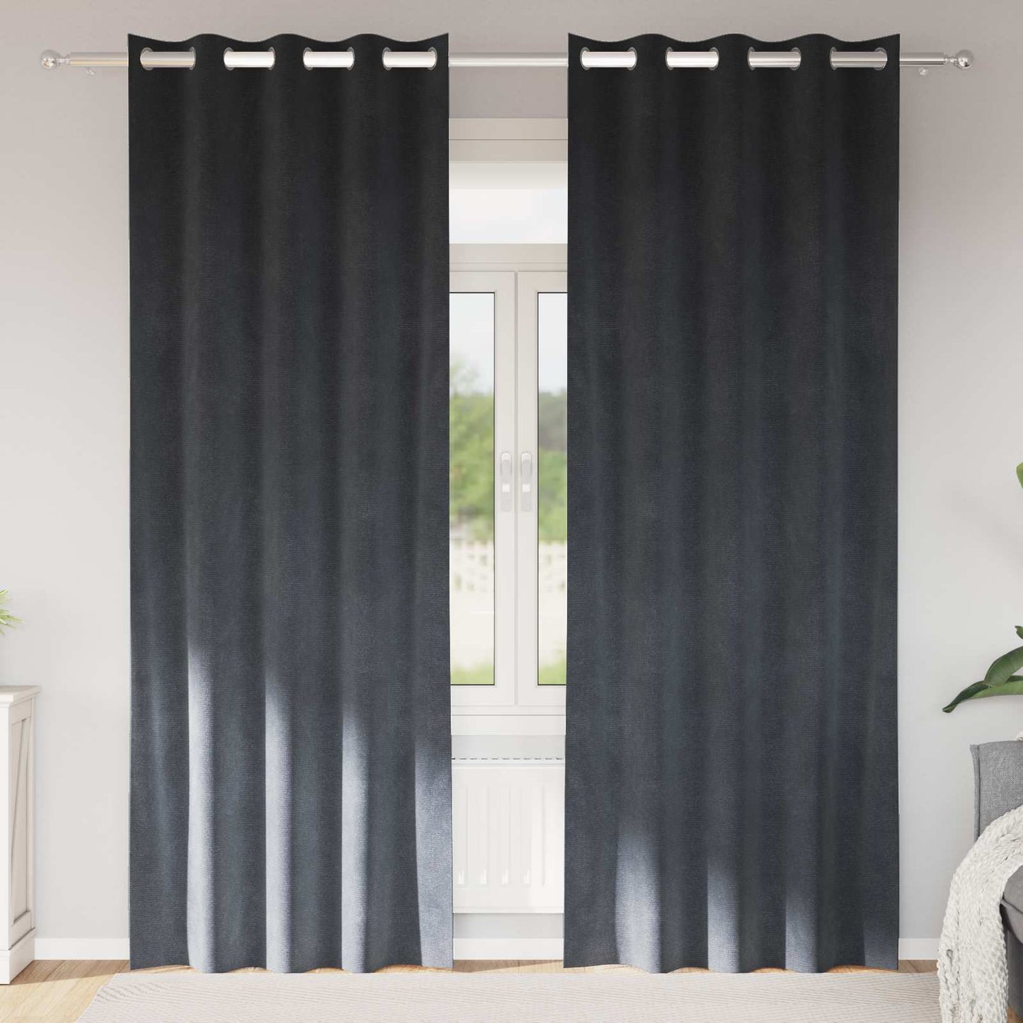 Cortinas opacas 2 pcs Cinzento-claro 140 x 260 cm Veludo