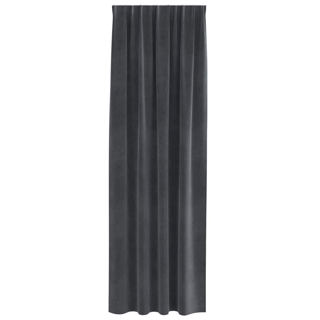 Cortinas com cortinas 2 pcs Cinzento-claro 140 x 245 cm Veludo
