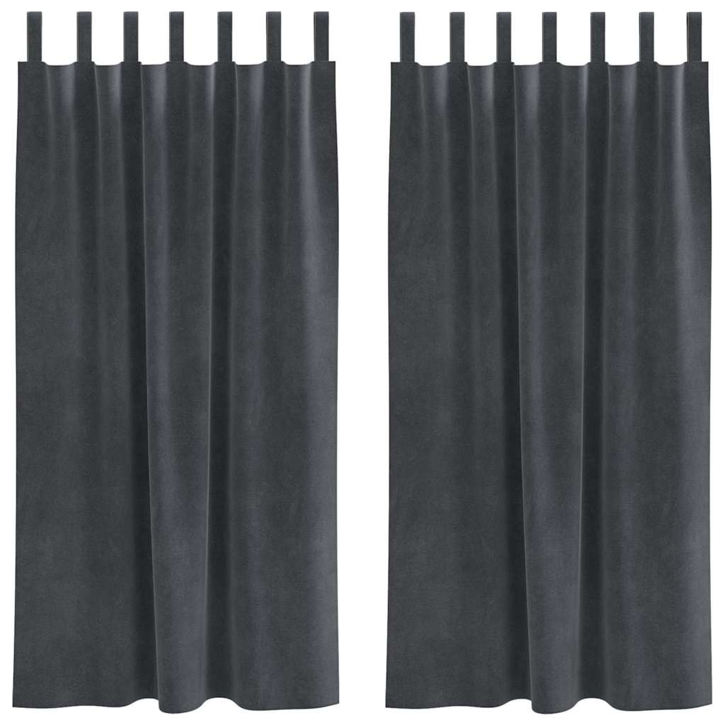 Cortinas opacas 2 pcs Cinzento-claro 140 x 175 cm Veludo