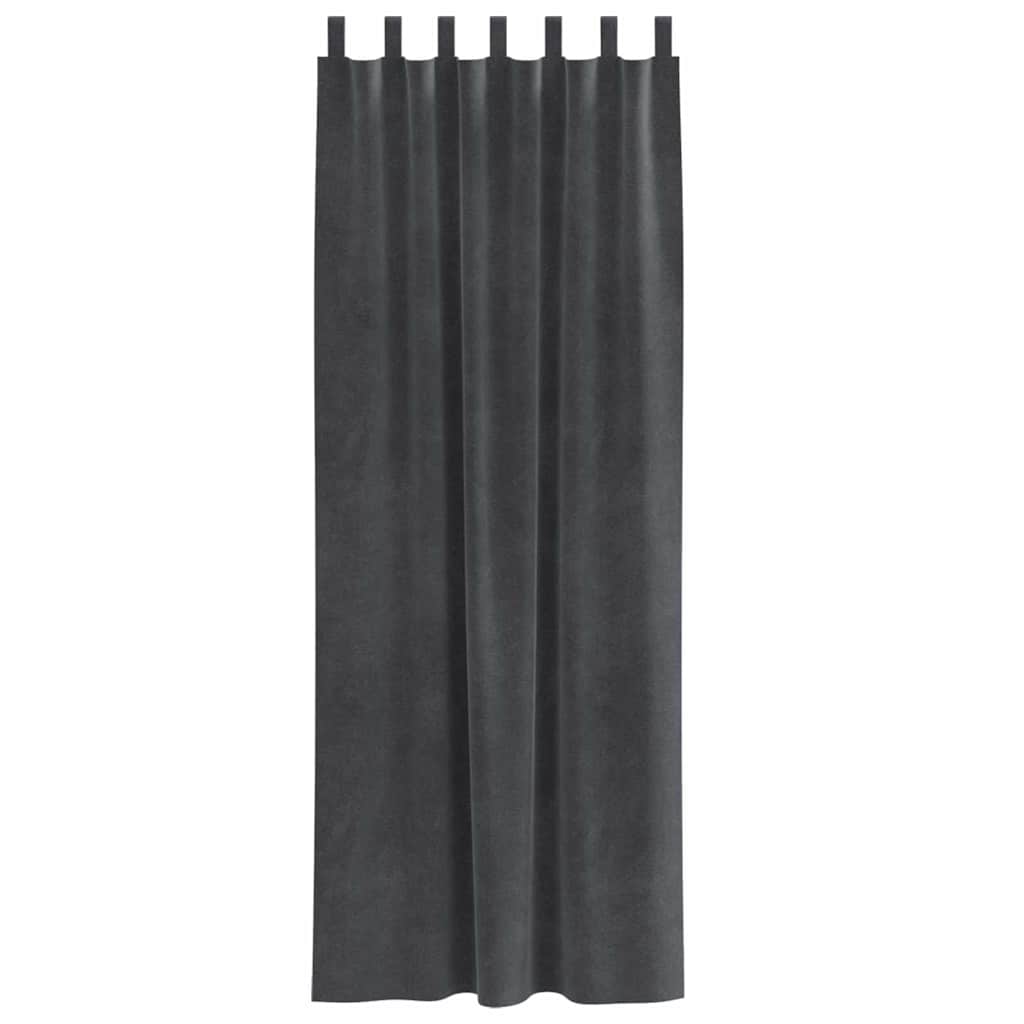 Cortinas com cortinas 2 pcs Cinzento-claro 140 x 245 cm Veludo
