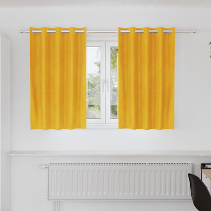 Cortinas opacas 2 pcs Amarelo Mostarda 140 x 140 cm Veludo