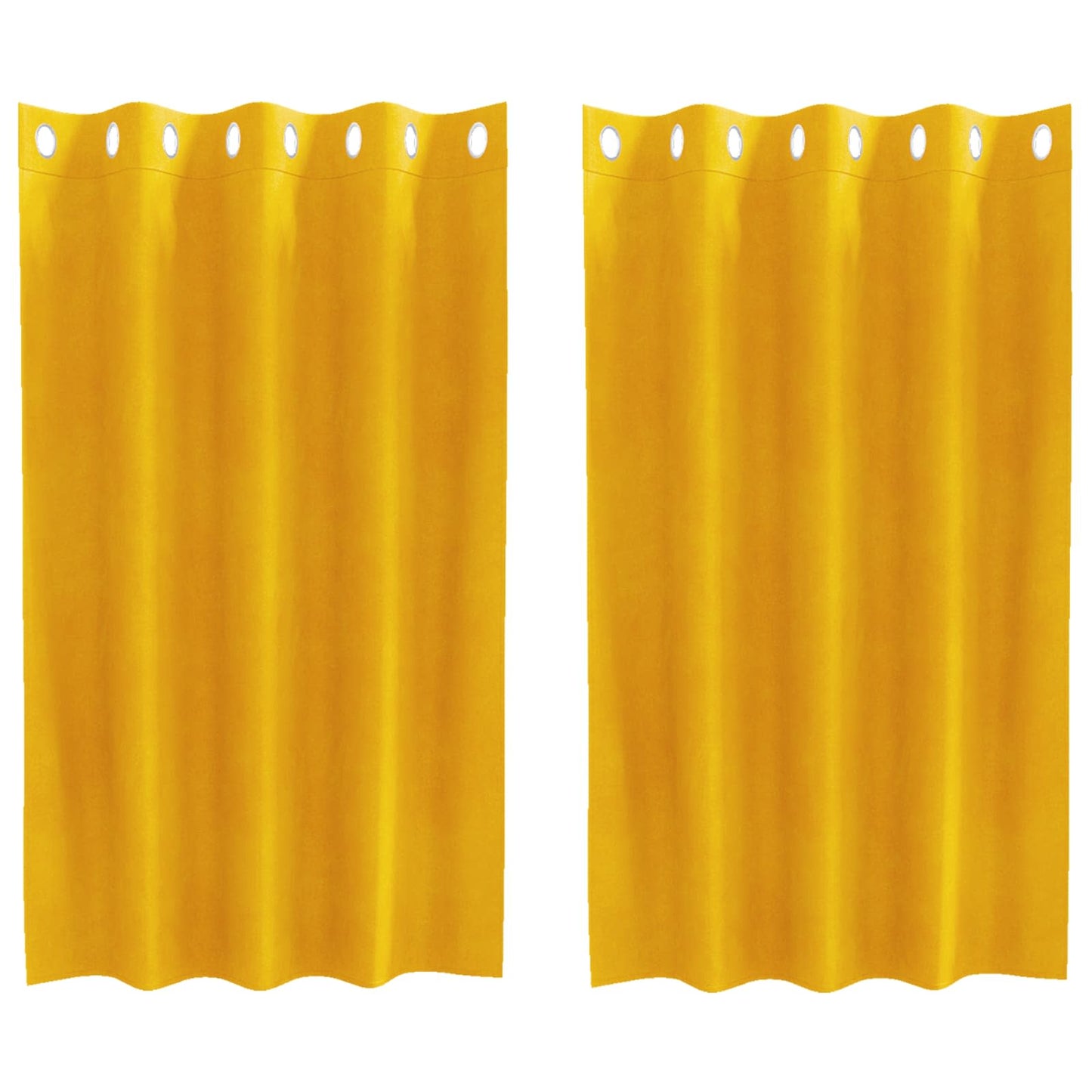 Cortinas opacas 2 pcs Amarelo Mostarda 140 x 140 cm Veludo