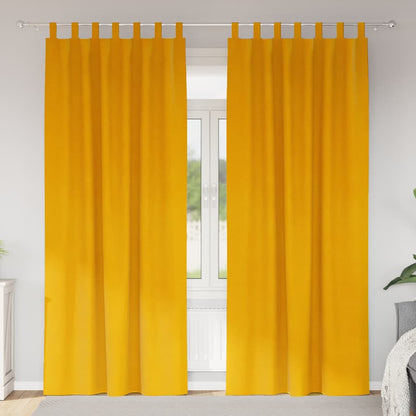 Cortinas 2 pcs amarelo mostarda 140 x 225 cm Veludo