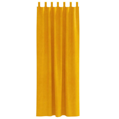Cortinas 2 pcs amarelo mostarda 140 x 225 cm Veludo