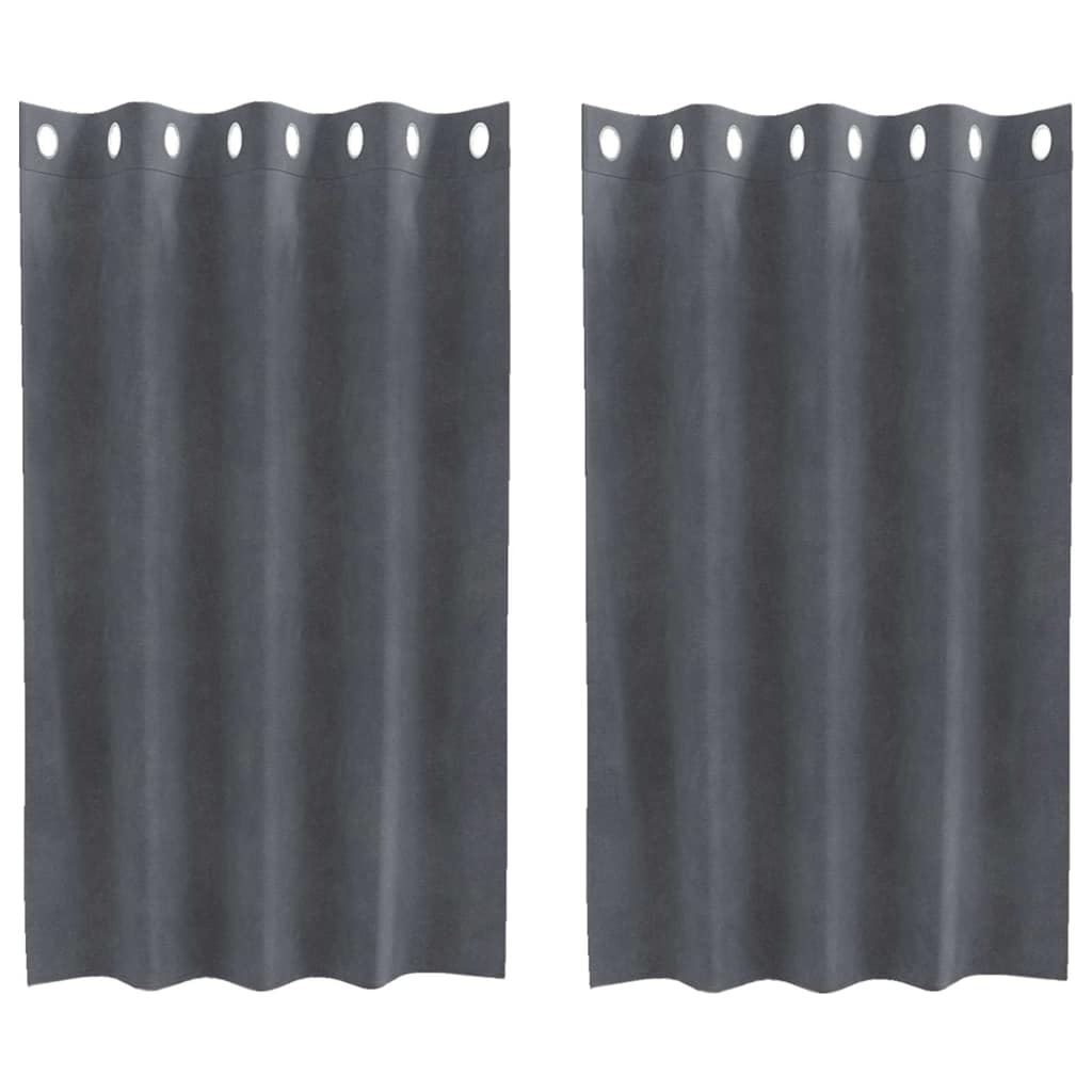 Cortinas opacas 2 pcs Cinzento-claro 140 x 140 cm Veludo