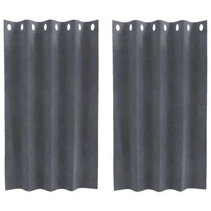 Cortinas opacas 2 pcs Cinzento-claro 140 x 140 cm Veludo