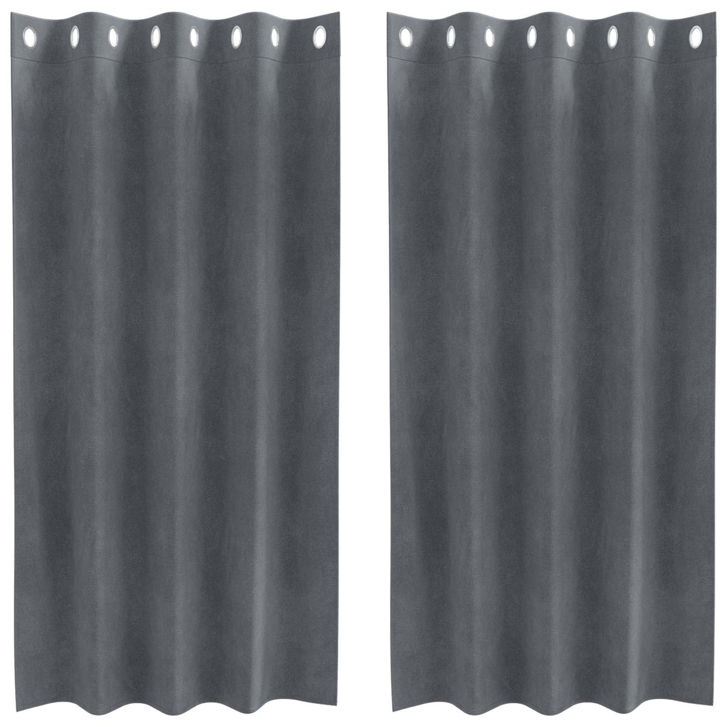 Cortinas opacas 2 pcs Cinzento-claro 140 x 175 cm Veludo