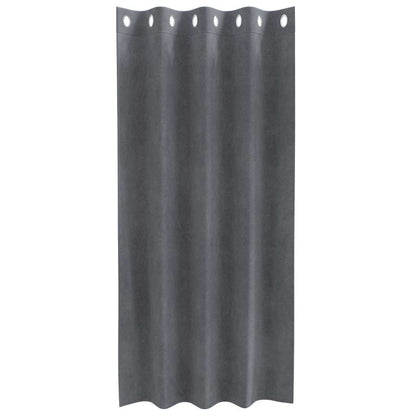 Cortinas com cortinas 2 pcs Cinzento-claro 140 x 175 cm Veludo