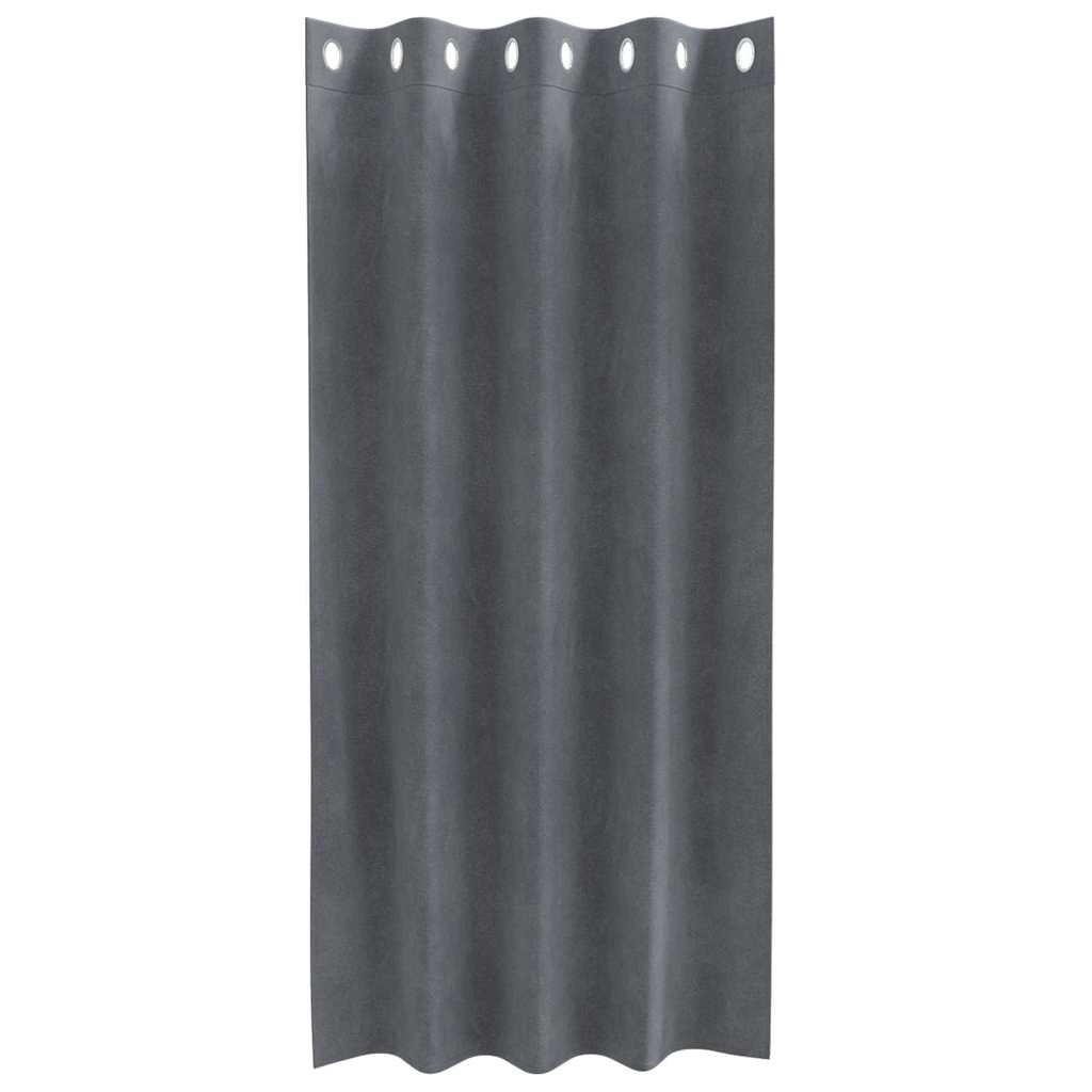 Cortinas com cortinas 2 pcs Cinzento-claro 140 x 175 cm Veludo