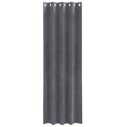 Cortinas com cortinas 2 pcs Cinzento-claro 140 x 225 cm Veludo