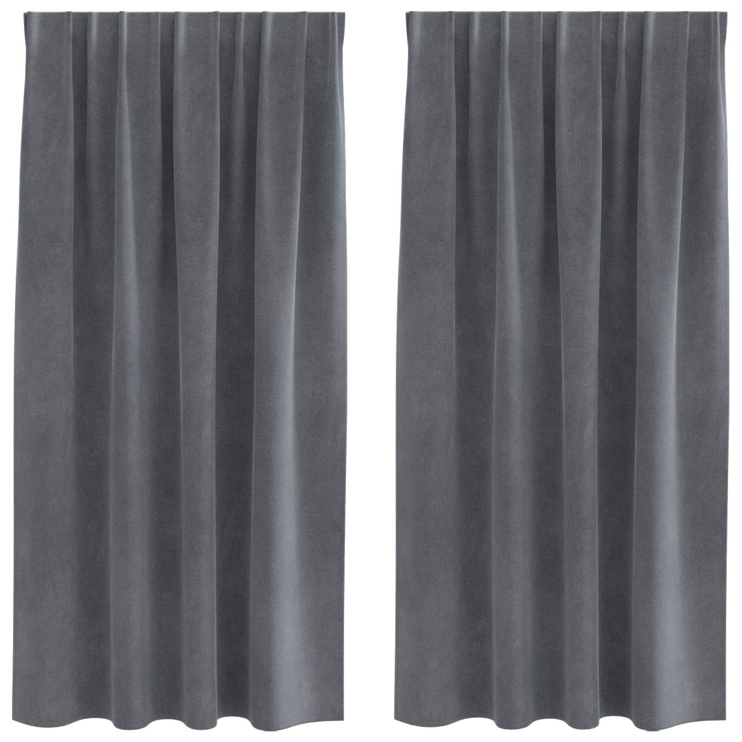 Cortinas opacas 2 pcs Cinzento-claro 140 x 175 cm Veludo