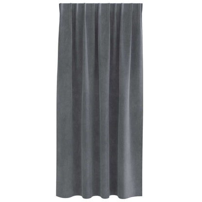 Cortinas com cortinas 2 pcs Cinzento-claro 140 x 175 cm Veludo