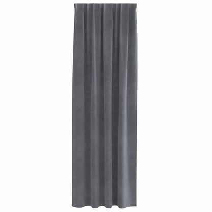 Cortinas com cortinas 2 pcs Cinzento-claro 140 x 225 cm Veludo