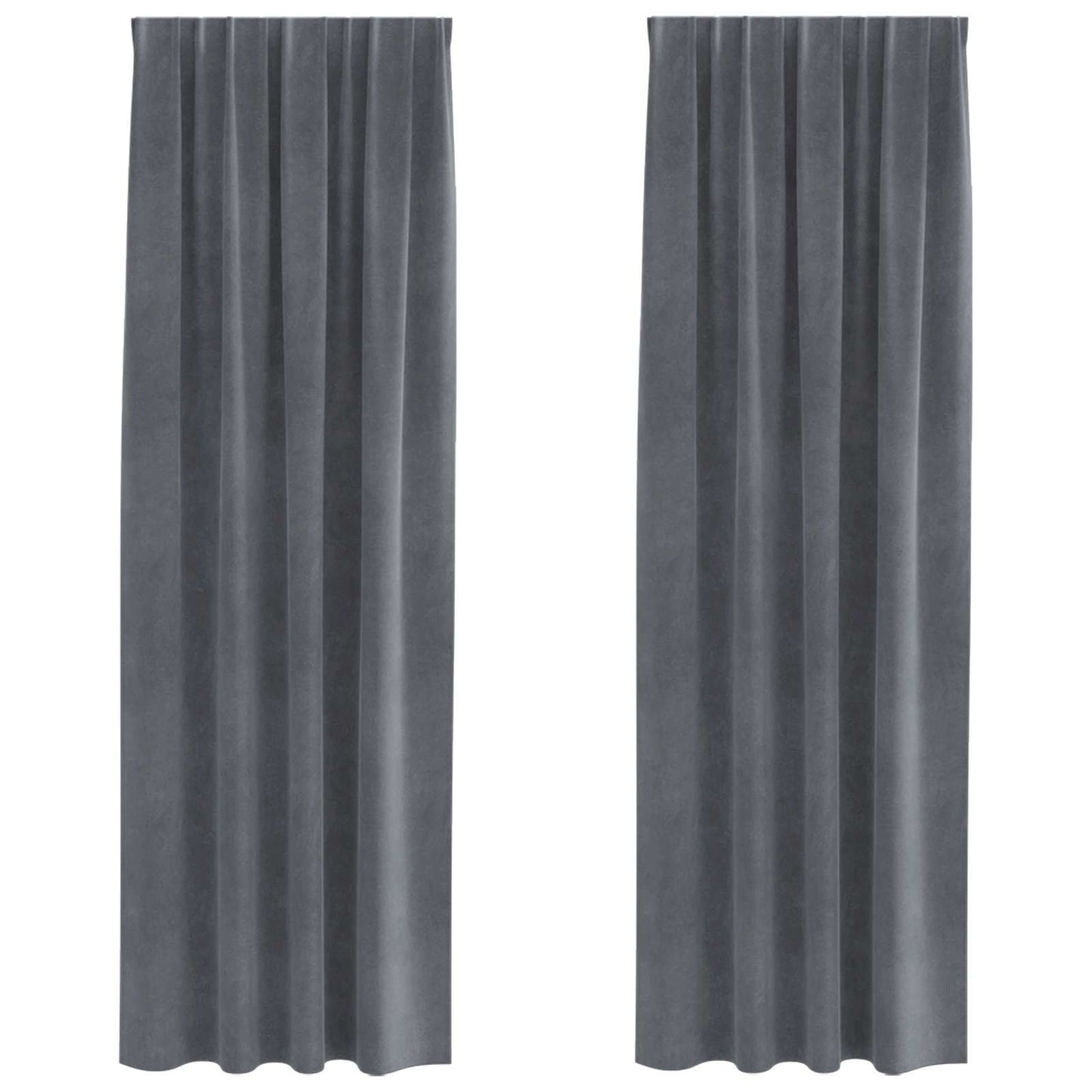 Cortinas opacas 2 pcs Cinzento-claro 140 x 245 cm Veludo