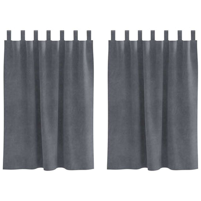 Cortinas com cortinas 2 pcs Cinzento-claro 140 x 140 cm Veludo