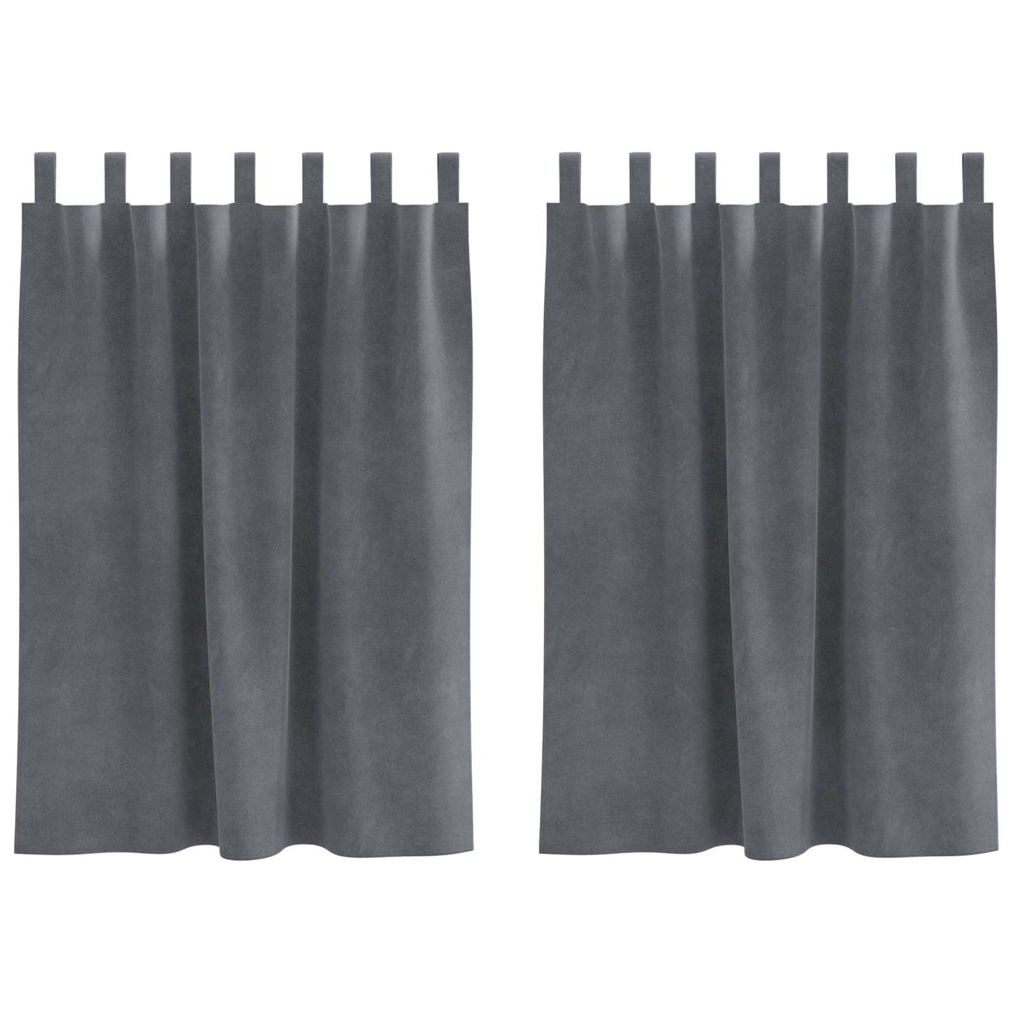 Cortinas opacas 2 pcs Cinzento-claro 140 x 140 cm Veludo