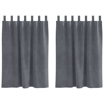 Cortinas opacas 2 pcs Cinzento-claro 140 x 140 cm Veludo