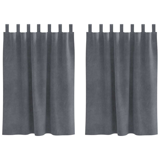 Cortinas opacas 2 pcs Cinzento-claro 140 x 140 cm Veludo