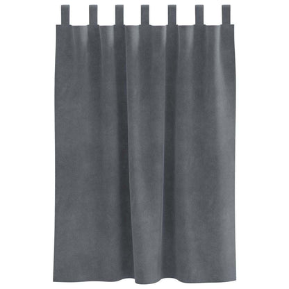 Cortinas com cortinas 2 pcs Cinzento-claro 140 x 140 cm Veludo