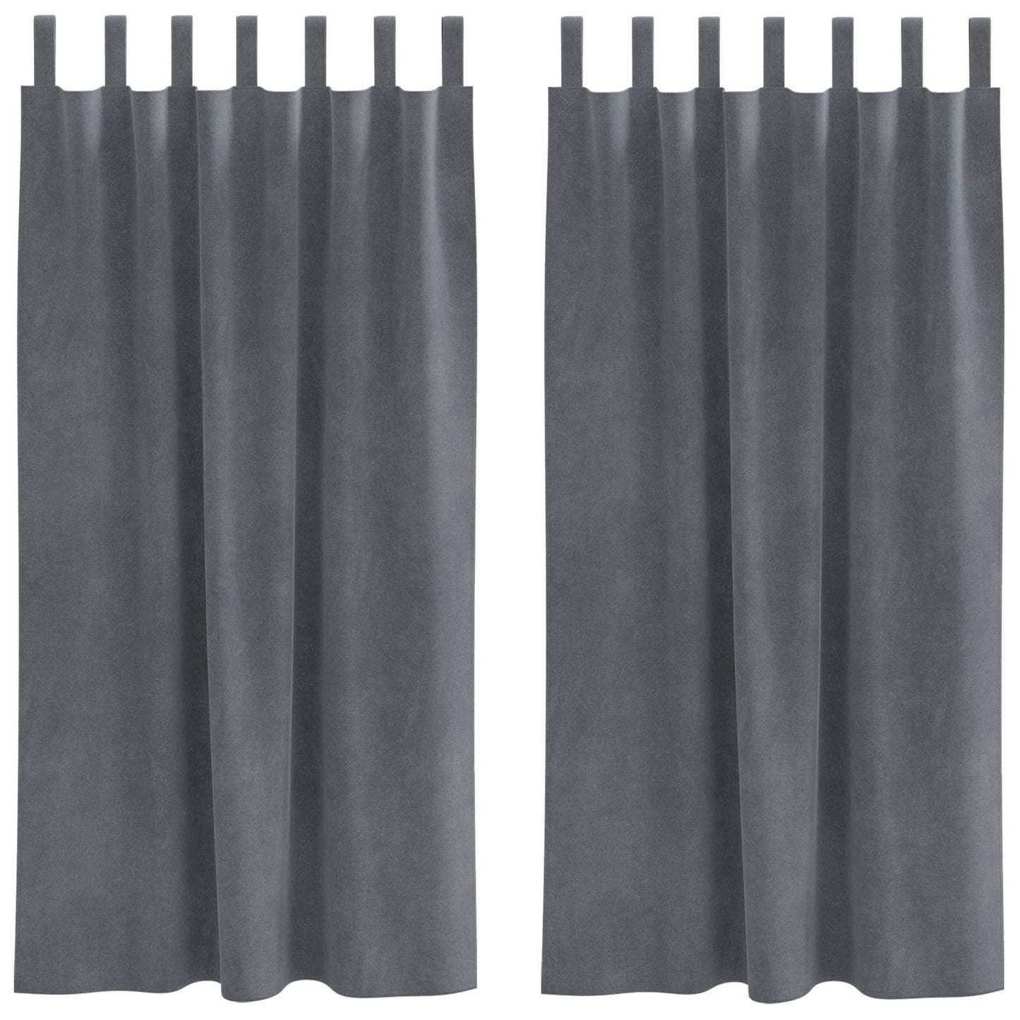Cortinas opacas 2 pcs Cinzento-claro 140 x 175 cm Veludo