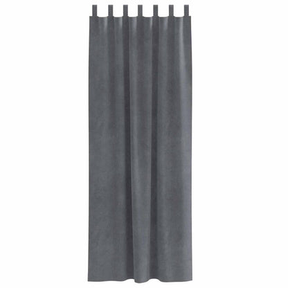 Cortinas com cortinas 2 pcs Cinzento-claro 140 x 225 cm Veludo