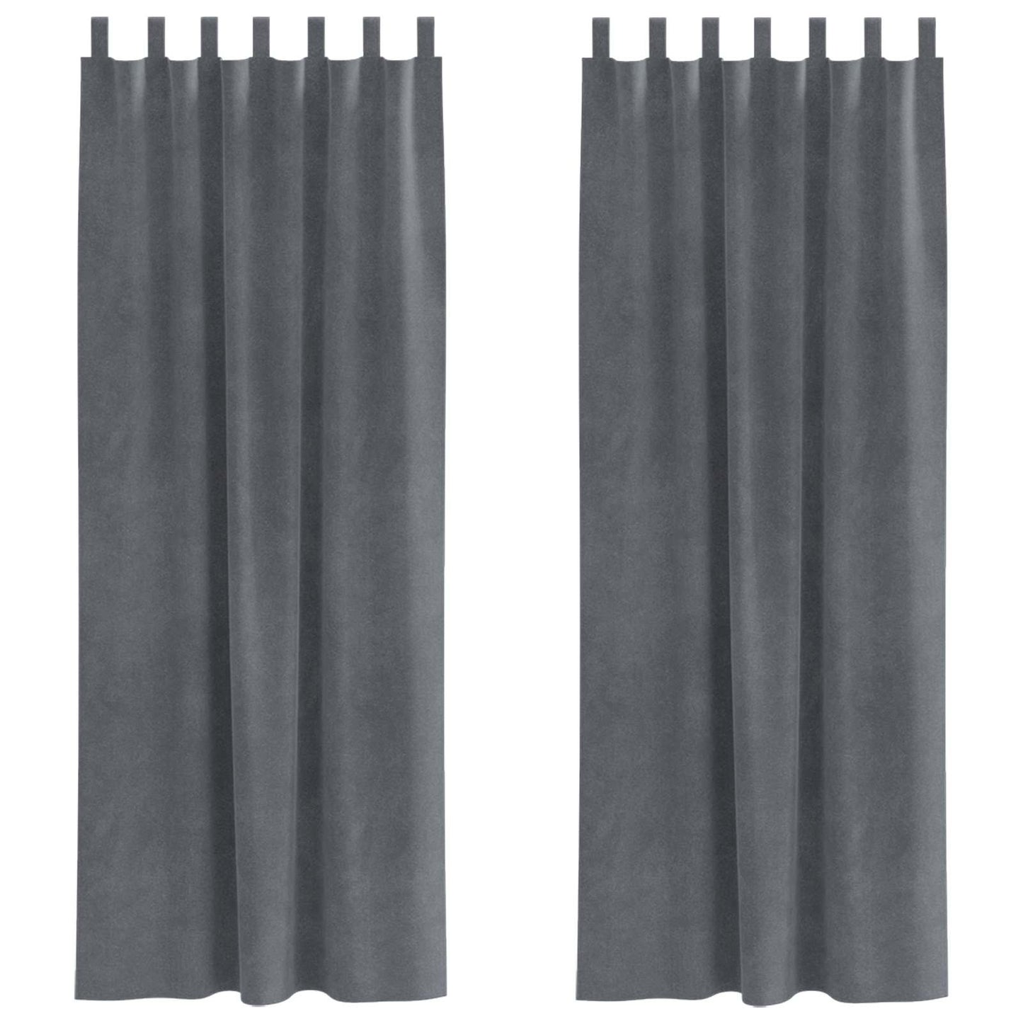 Cortinas opacas 2 pcs Cinzento-claro 140 x 260 cm Veludo