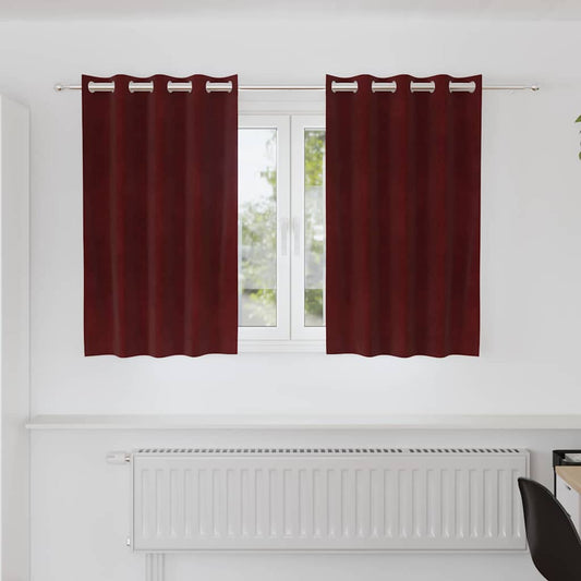 Cortinas com cortinas 2 pcs vermelho tinto 140 x 140 cm Veludo